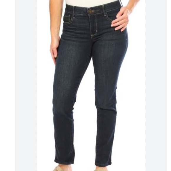 Democracy Women's Signature "Ab" Technology Dark Wash Ankle Jeans Size 12 - Picture 1 of 8